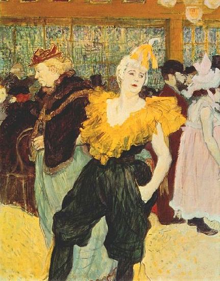 Henri de toulouse-lautrec Klaunka Cha  ao v Moulin Rouge oil painting image